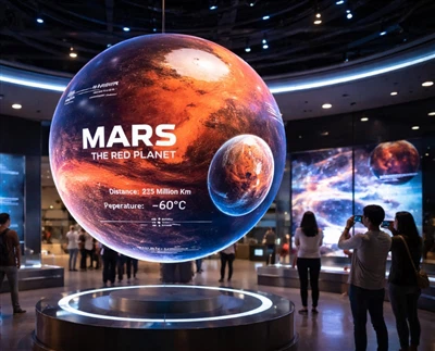 Sphere-LED-näytöt tiedemuseoihin ja mukaansatempaaviin näyttelyihin